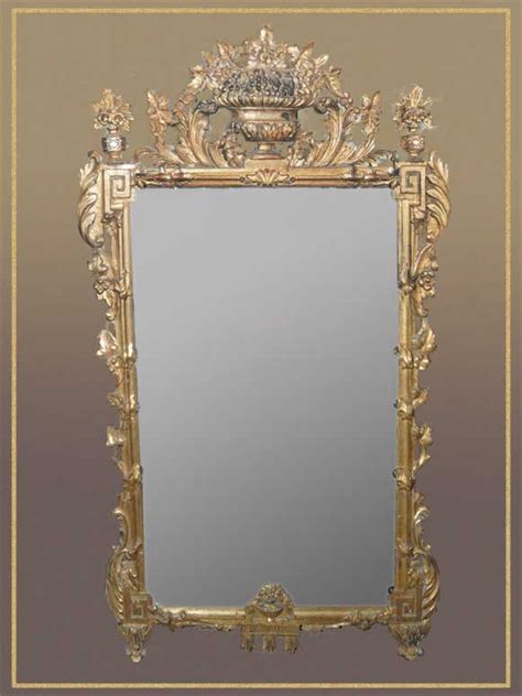 Ornate Large Gold Mirror Wooden Nickel Antiques