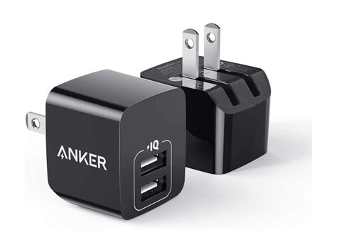 Anker 2 Pack Dual Port 12W USB Wall Charger With Foldable Plug