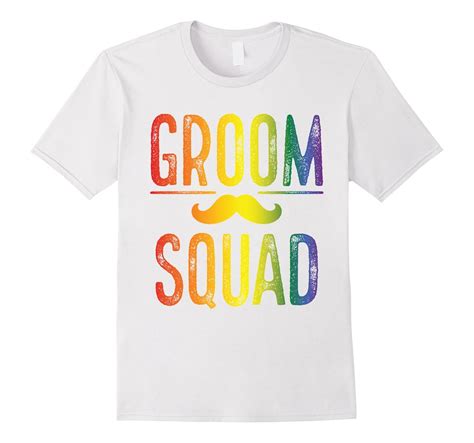 Mens Bachelor Party Shirt Gay Pride Groom Squad Moustache Vaci Vaciuk