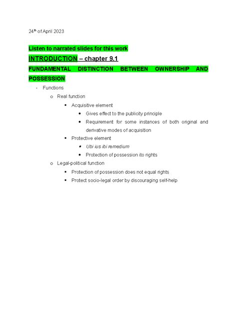 Sar Class Notes 24 Th Of April 2023 Listen To Narrated Slides For