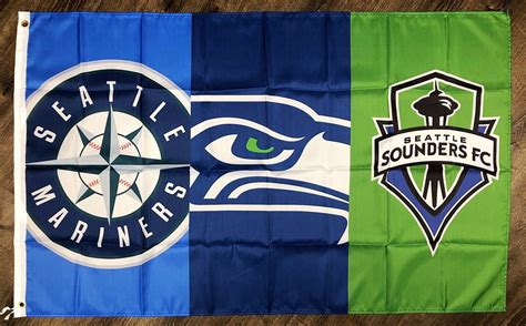 Seattle Seahawks Mariners Sounders Fc Flag 3x5 Ft Sports Banner Man