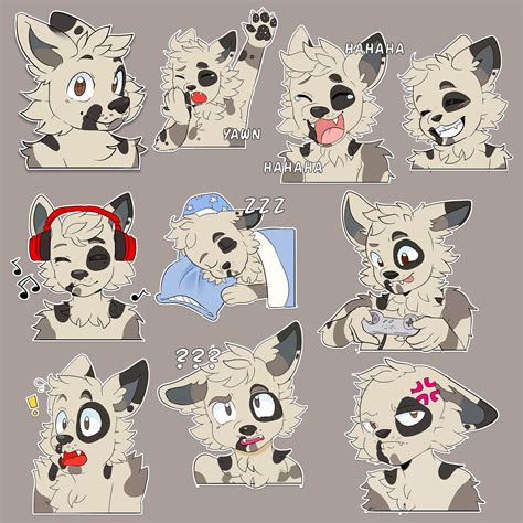 10x Telegram Furry EmoticonBust Stickers Etsy