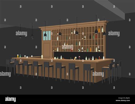Perspective View Of Bar Interior Stock Vector Image And Art Alamy