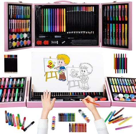 KINSPORY Malette dessin Enfant 127 pièces coloriage kit dessin Enfant