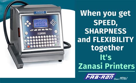 Fabron Inc Supplies Three Types Of Zanasi Printers Z4700 CIJ Printer