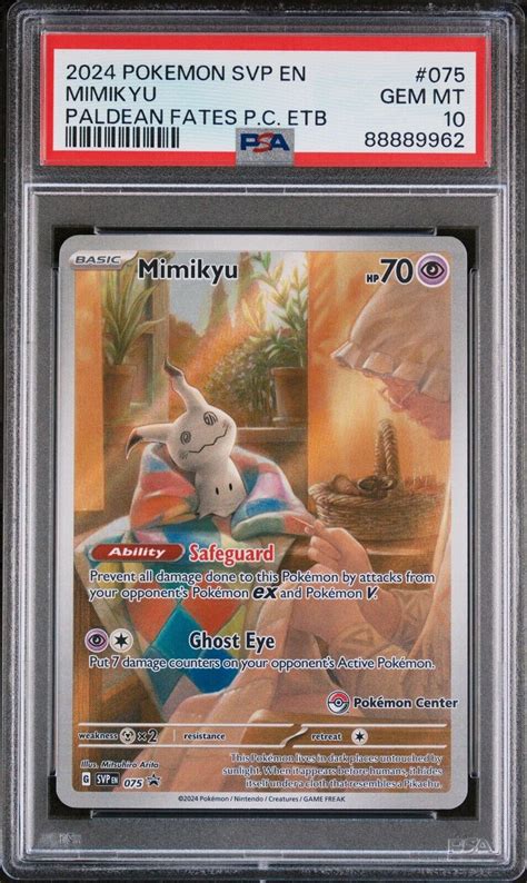 Psa Mimikyu Paldean Fates Pokemon Center Stamped Black Star