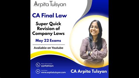 Ca Final M Company Law Super Quick Revision By Ca Arpita Tulsyan