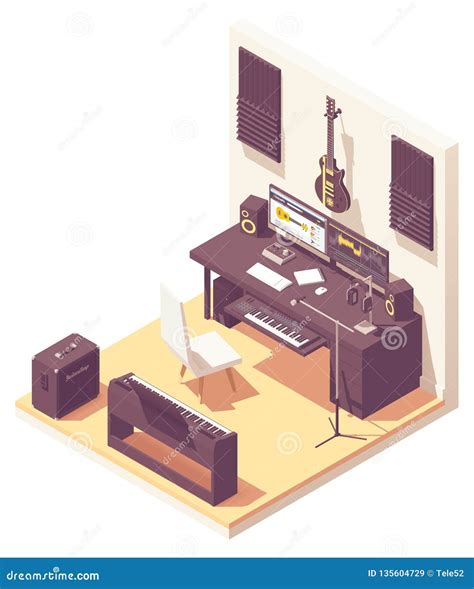 Music Recording Studio Cartoon Vector 96242101