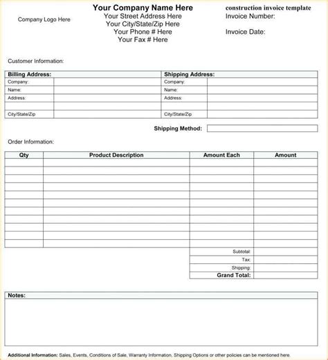 Sole Trader Invoice Template