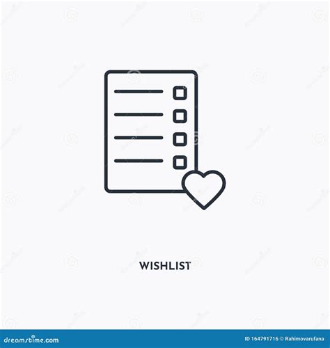 Wishlist Outline Icon Simple Linear Element Illustration Isolated