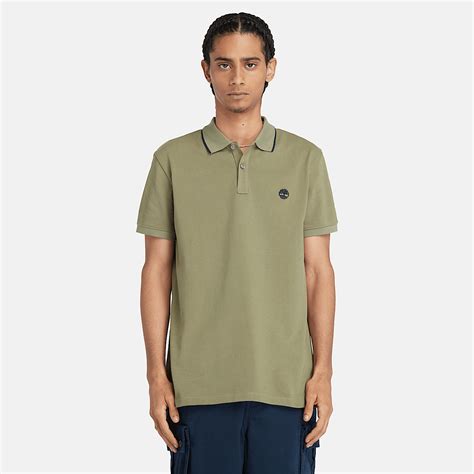 Millers River Printed Neck Polo Shirt For Men In Green