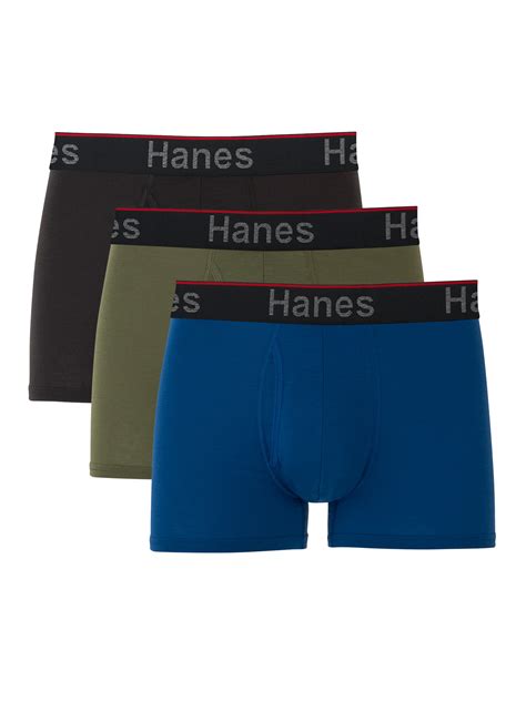 Hanes Total Support Pouch Mens Trunks Pack Anti Chafing Underwear Moisture Wicking Underwear