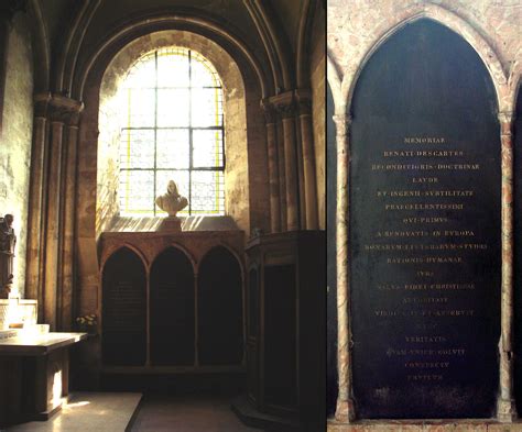 The Tomb Of Descartes Middle With Detail Of The Inscription In The