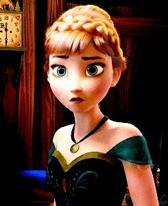 the animated character frozen is looking at something