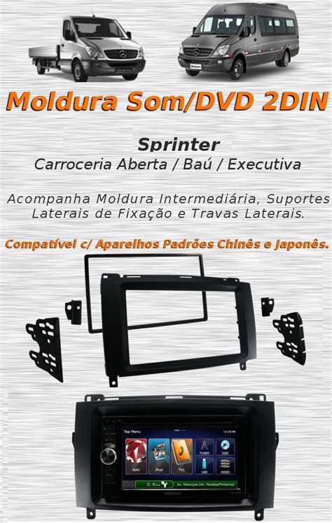 Moldura Painel Dvd 2 Din Multimídia Mercedes Benz Sprinter AP850