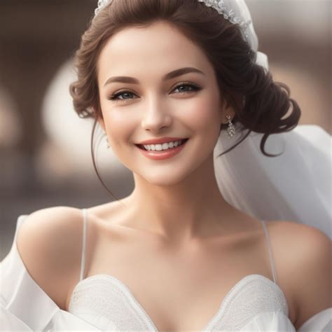 Premium Photo Woman In White Dress Smiling