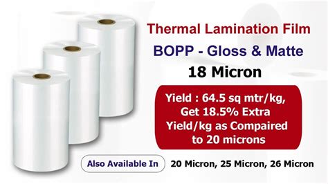 Bopp Lamination Film Get Thermal BOPP Film Gloss Matte At Best