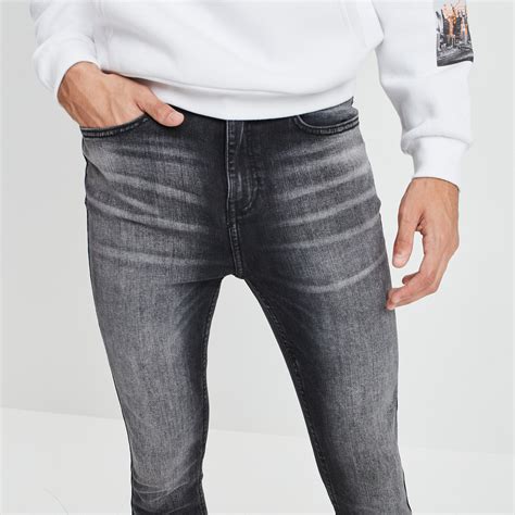 Jeans Skinny Denim Gris Homme La Halle