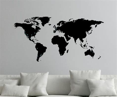 Etiqueta De Mapa Del Mundo Para Pared Con Marcadores De Mapa World Map Wall Decal Wall Maps