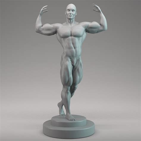 Muscular Man 2 Zbrush Sculpt 3D Model 39 Unknown Obj Ztl Free3D