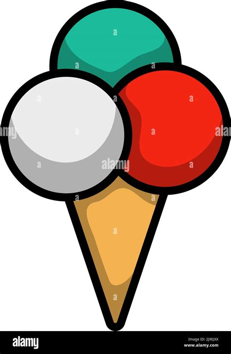 Icon Of Ice Cream Cone Editable Bold Outline With Color Fill Design Vector Illustration Stock