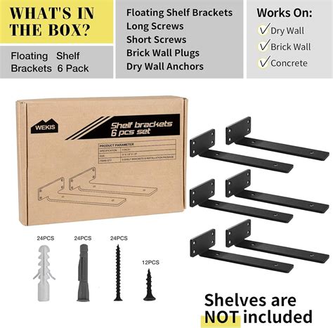 Buy Wekis Floating Shelf Bracket 8 Inch Hidden Invisible L Shelves Brackets Heavy Duty Cast