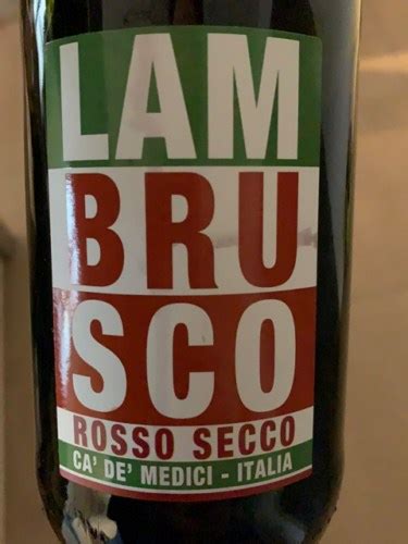 Ca De Medici Lambrusco Rosso Secco Vivino Australia