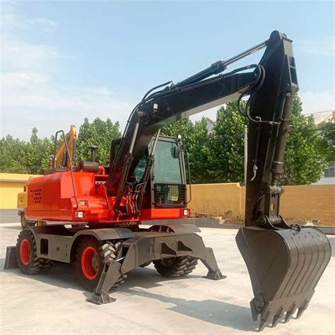 Shanzhong 13ton Wheel Excavator With Hydraulic Oil Brake For Ditches