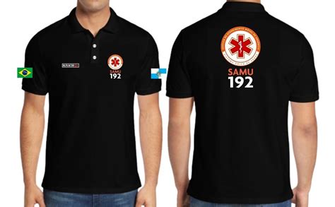 Camisa Pólo Samu 192 Resgate Socorrista Seu Nome Parcelamento sem