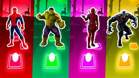 Spiderman Hulk Dead Pool Venom Who Will Win Tiles Hop