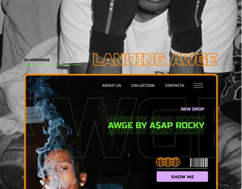 Landing Page For Awge Asap Rocky Behance