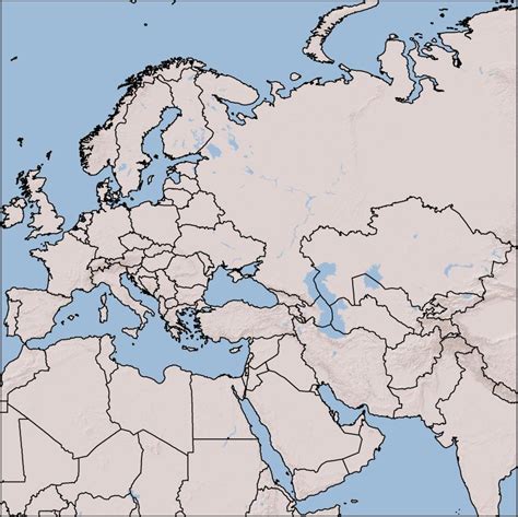 Blank map of europe and north africa