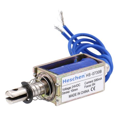 Hechen Solenoid Electromagnet HS 0730B DC 24V 500mA 5N 10mm Stroke Push