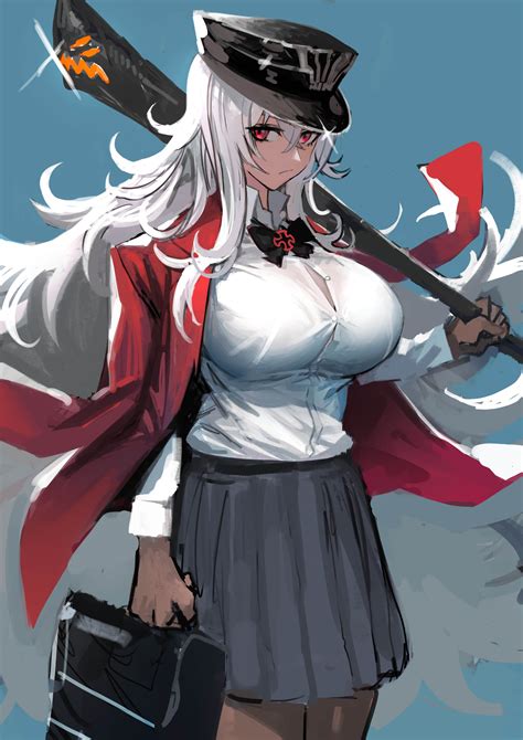 Long Hair White Hair Solo Red Eyes Anime Anime Girls Azur Lane