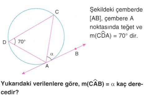 Çember ve Daire Çemberin Temel Elemanları 1 Test Sorular