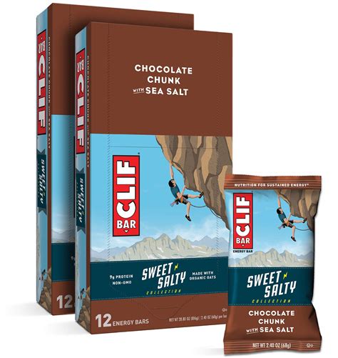 CLIF Bars Chocolate Chunk With Sea Salt Organic Plant Based Energy