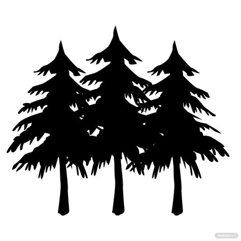 Free Pine Tree Silhouette EPS Illustrator PSD PNG SVG