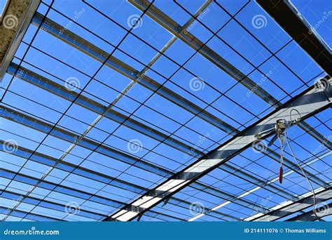 Steel Rafters And Beams Of New Building Stock Photo Image Of