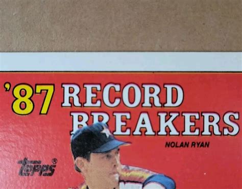 1988 Topps Baseball Card 6 Nolan Ryan 87 Record Breakers Error Card EBay