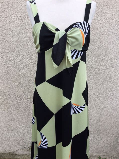 Vintage S Dl Barron Deco Geometric Art Print Dress M Stylish Ebay