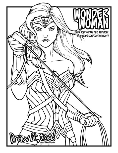 How to Draw WONDER WOMAN (Wonder Woman [2017] Movie) | Narrated Easy Step-by-Step Tutorial ...