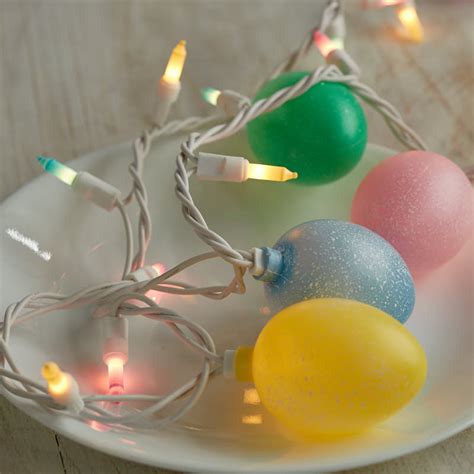 Speckled Easter Egg And Pastel Bulb Cord String Lights Lighting