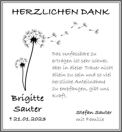 Traueranzeigen Von Brigitte Sauter Allg Uer Zeitung