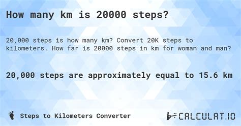 How many km is 20000 steps? - Calculatio