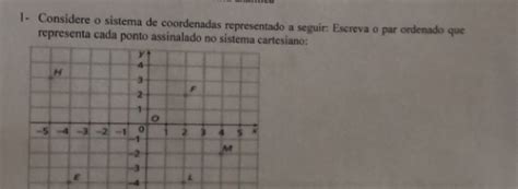 Solved 1 Considere O Sistema De Coordenadas Representado A Seguir