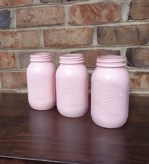 Sale Pink Mason Jars Set Of 3 Pink Quart Jar By Peabodyandco