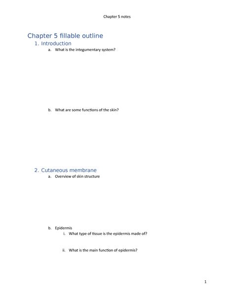 Chapter 5 Lecture Fillable Outline Chapter 5 Fillable Outline 1