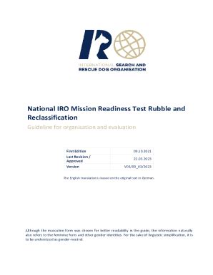 Fillable Online National IRO Mission Readiness Test Rubble And Fax