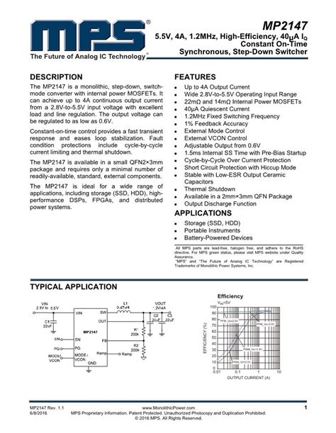 Monolithic Power Systems MPS SMD SMT Semiconductors Datasheets Mouser