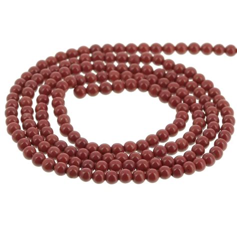 Perles Rondes Mm Pierre Gemme Jaspe Rouge X Cm Perles Co